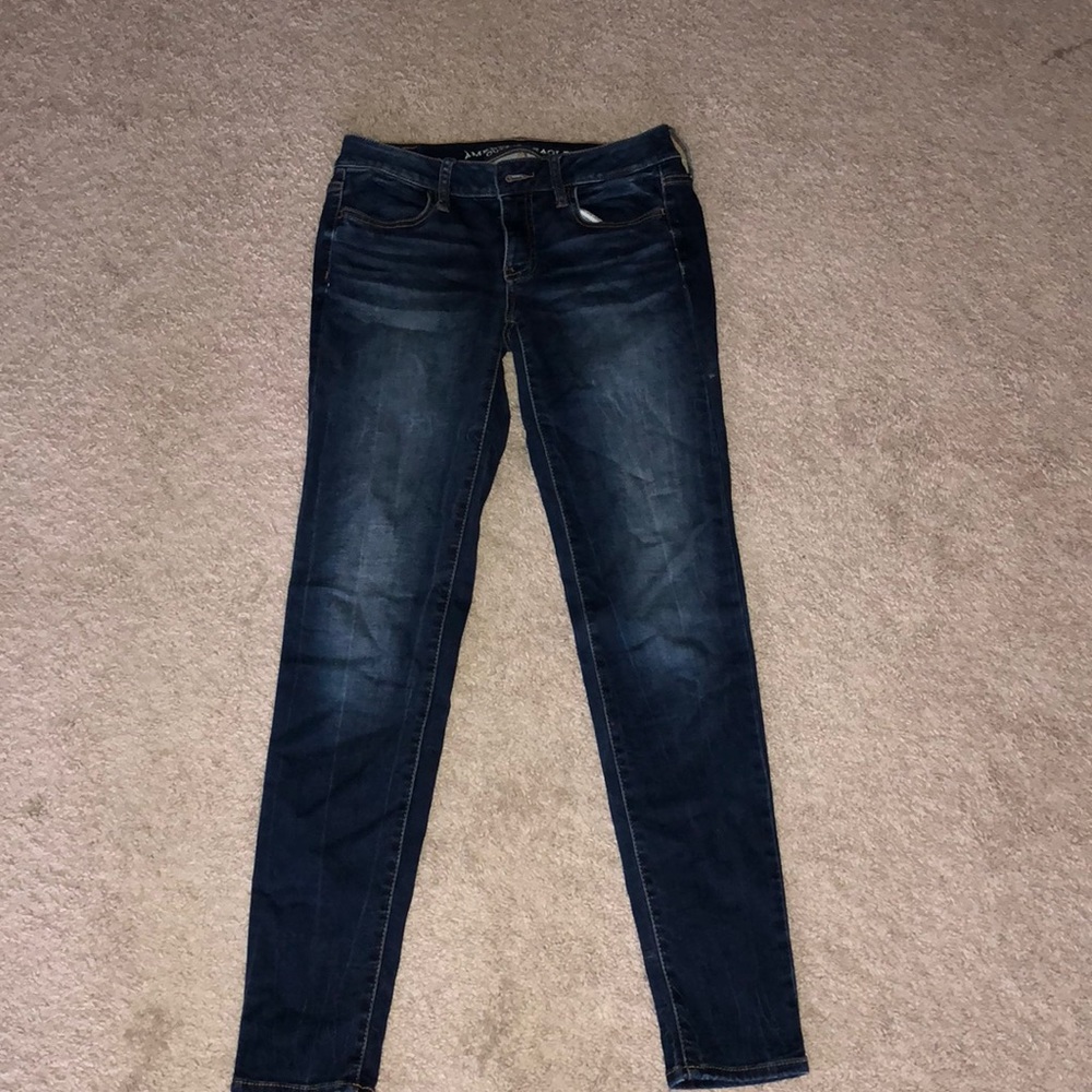 american eagle blue skinny jeans